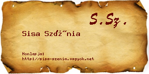 Sisa Szénia névjegykártya